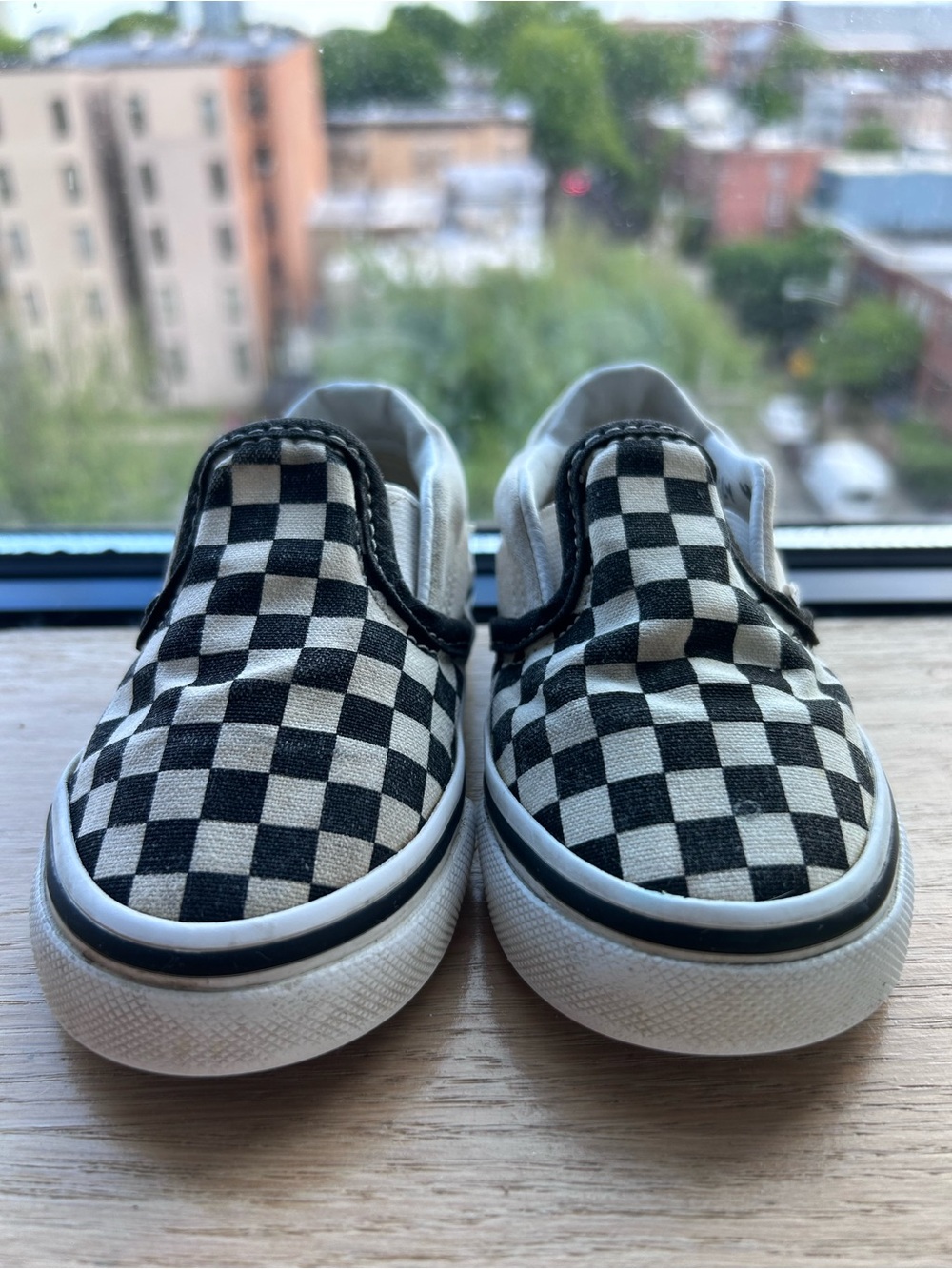 Vans Kids Black & White Checker Slip-On Shoes
